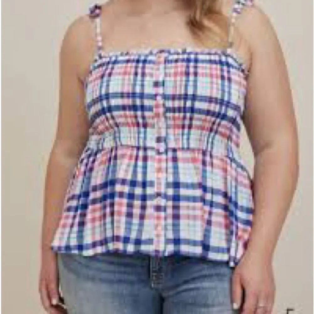 Torrid Pink & Blue Gingham Tank Top